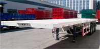 China Camión de remolque de tres árboles semi para el envase que carga el material de Q345B compañía