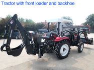 China motor diesel de los tractores de granja de la agricultura 4WD 30hp con el cargador y la retroexcavadora delanteros compañía