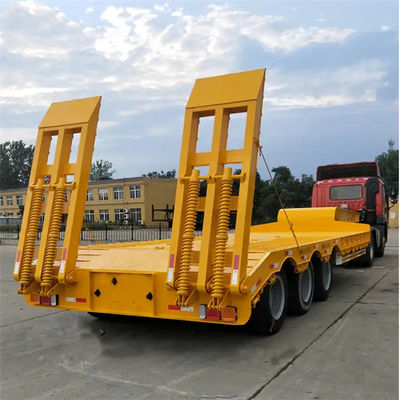 Trailers de alta calidad con lecho bajo transporte de máquinas pesadas camiones de lecho bajo semi-trailers con escalera mecánica